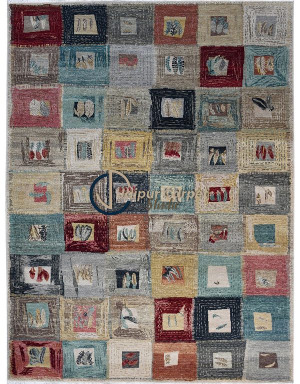 Harmonic Mosaic – Hand-Knotted Multicolor Wool Rug