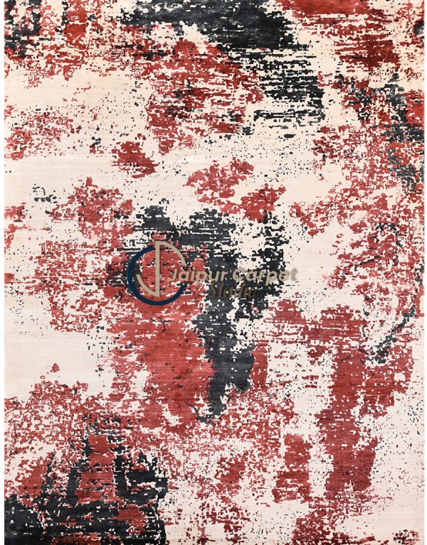Rusted Echelon Rug-Hand-Knotted Abstract Wool Rug
