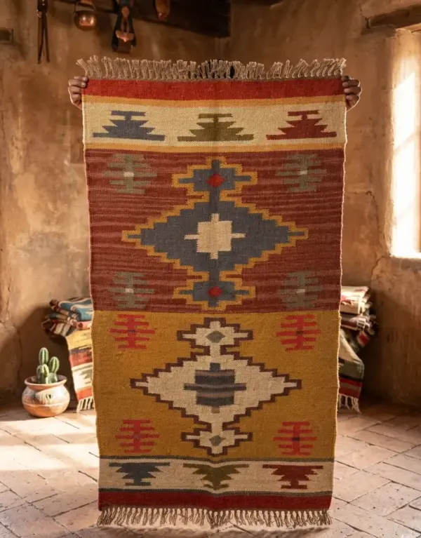 Red Handmade Flatweave Rug | Custom Size Durrie