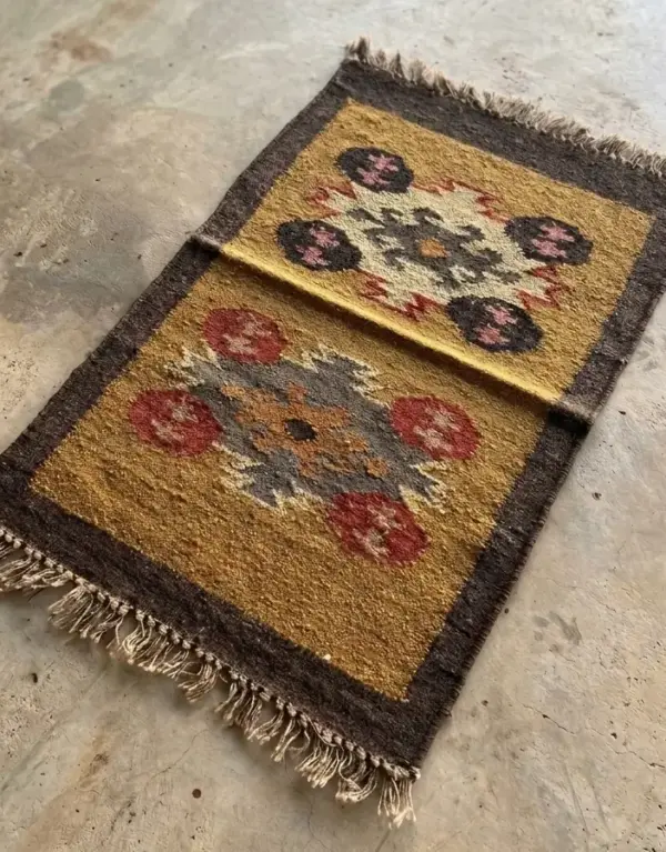 Brown Handmade Flatweave Rug | Custom Size Durrie