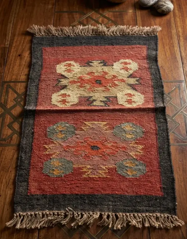Red Handmade Flatweave Rug | Custom Size Durrie