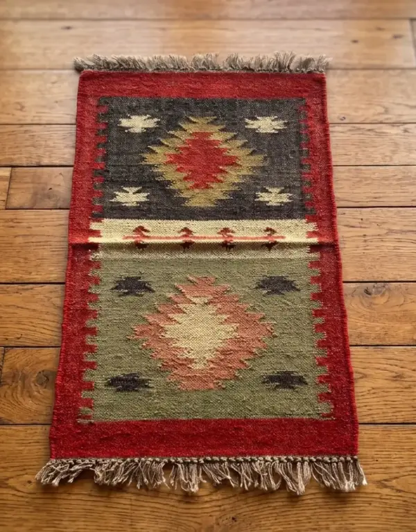 Red Handmade Flatweave Rug | Custom Size Durrie