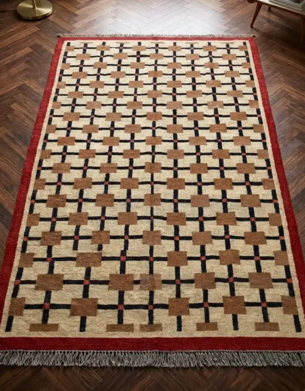 Ivory Handmade Flatweave Rug | Custom Size Durrie