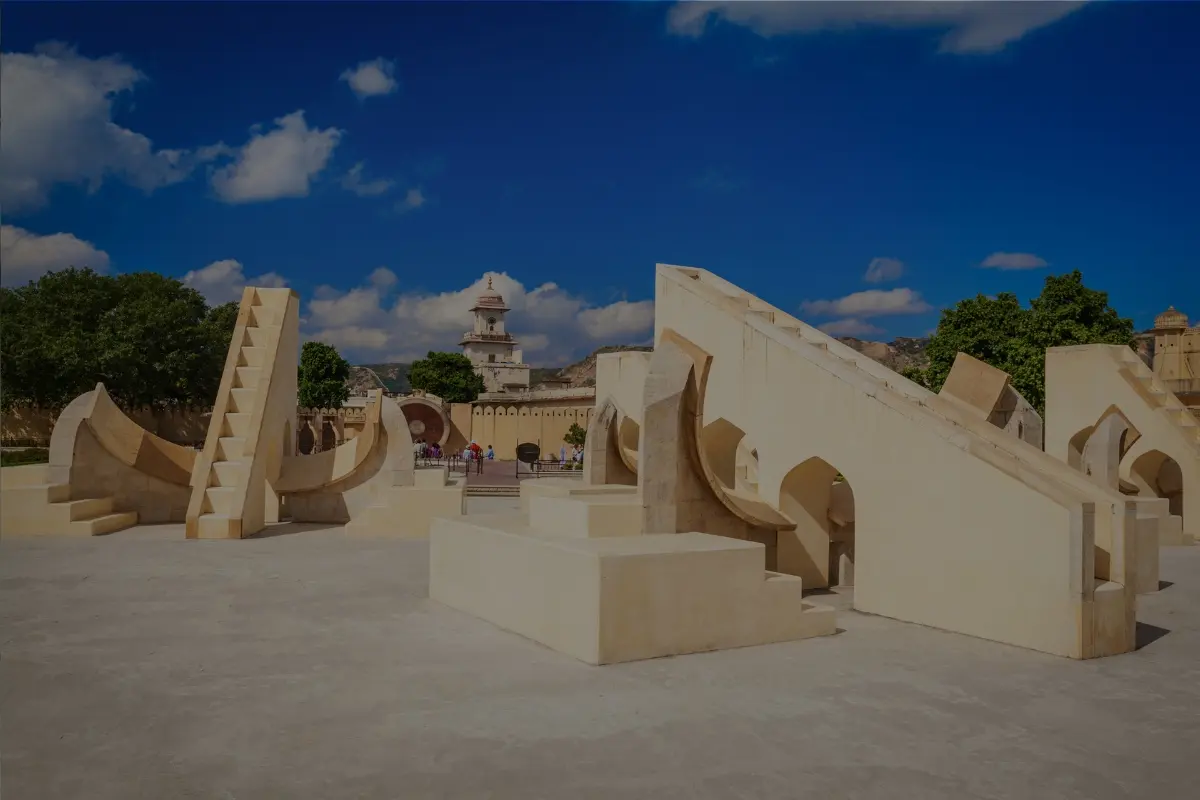 Jantar Mantar UNESCO observatory Jaipur Samrat Yantra giant sundial — astronomical instruments 18th century Maharaja Jai Singh