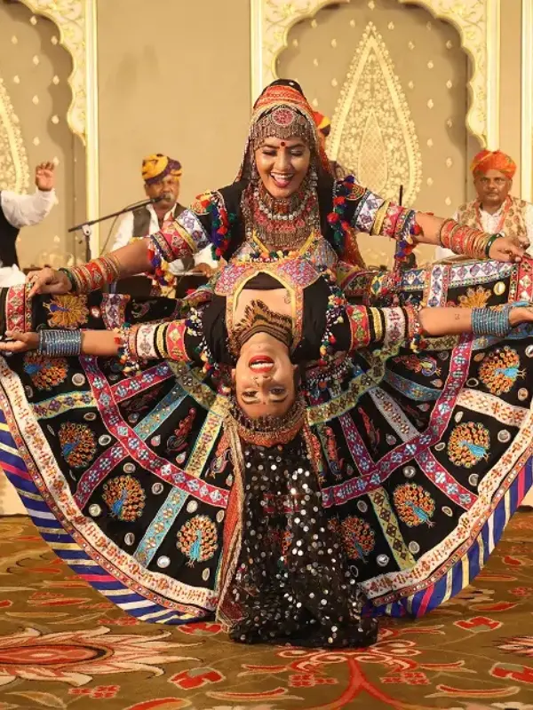 Rajasthani Kalbelia folk dance performance colourful ghaghra skirt Jaipur cultural show - traditional dance Rajasthan for tourists
