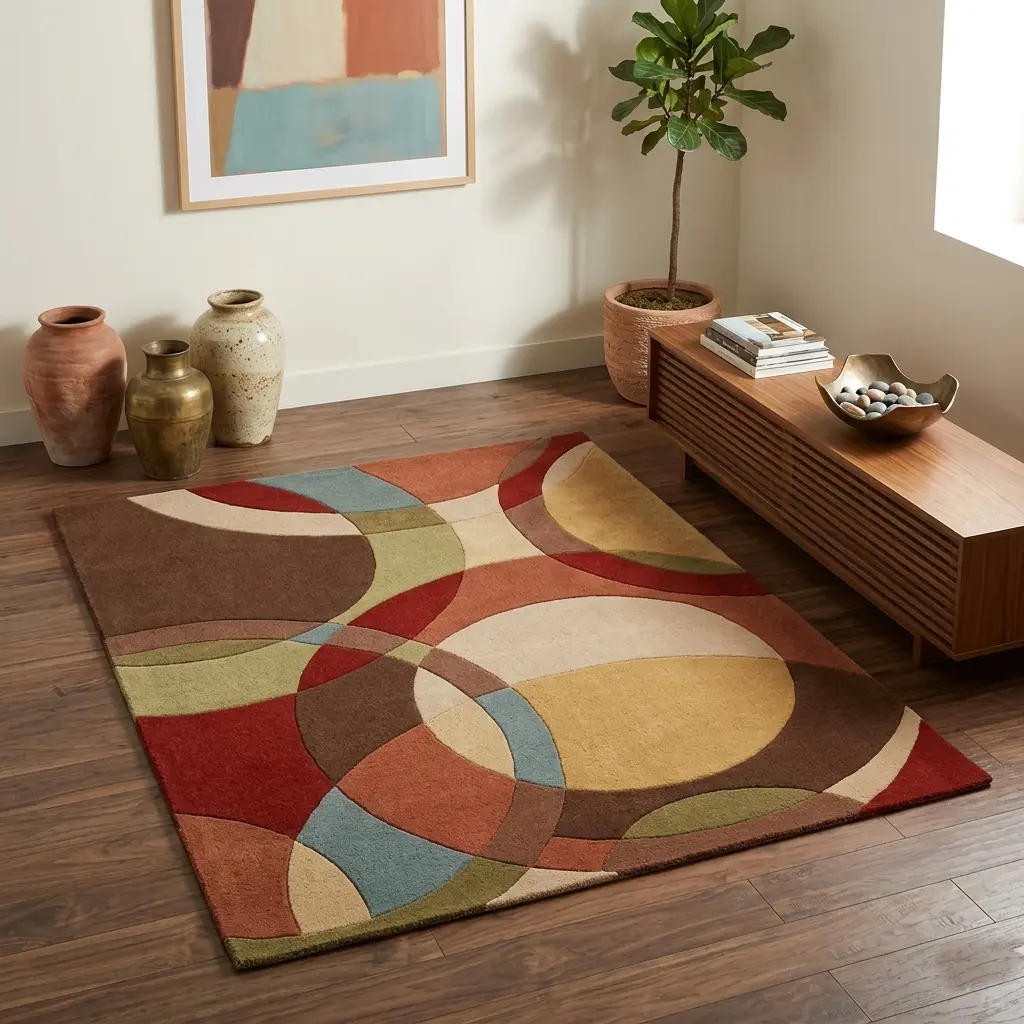 Hand-tufted luxury rug geometric modern design Jaipur - contemporary handmade rug India for luxury homes interior design